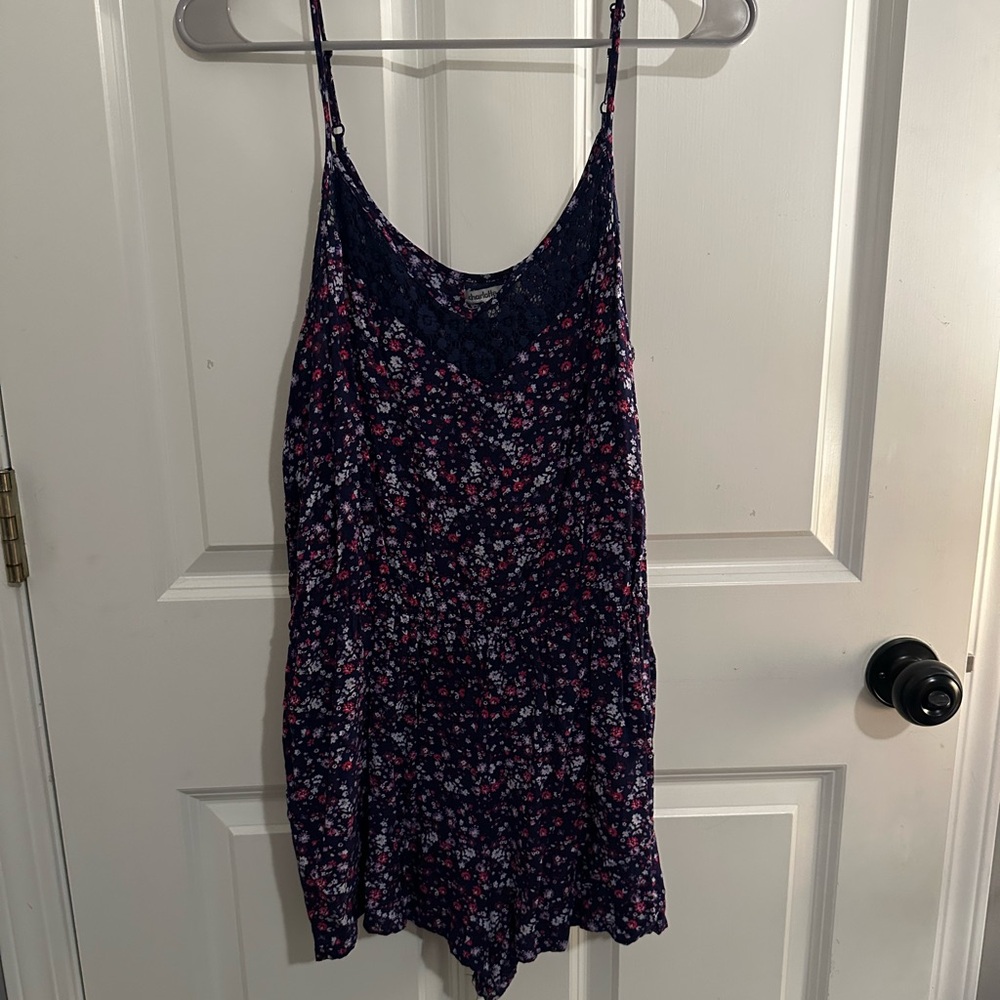 Navy Floral Romper